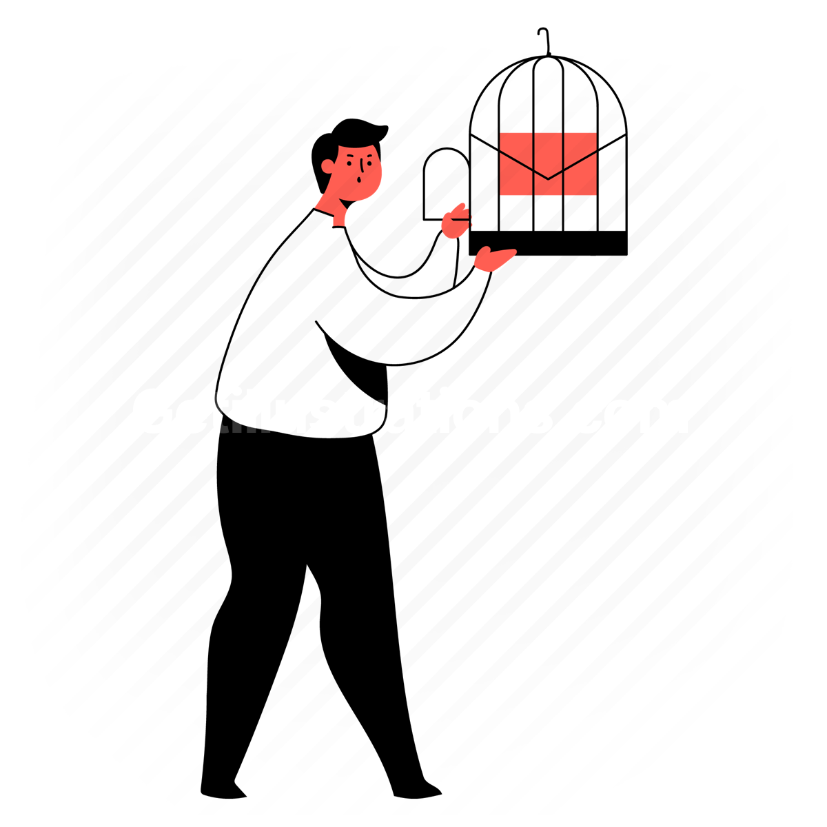 inbox, message, cage, birdcage, outbox, security, protection, safety